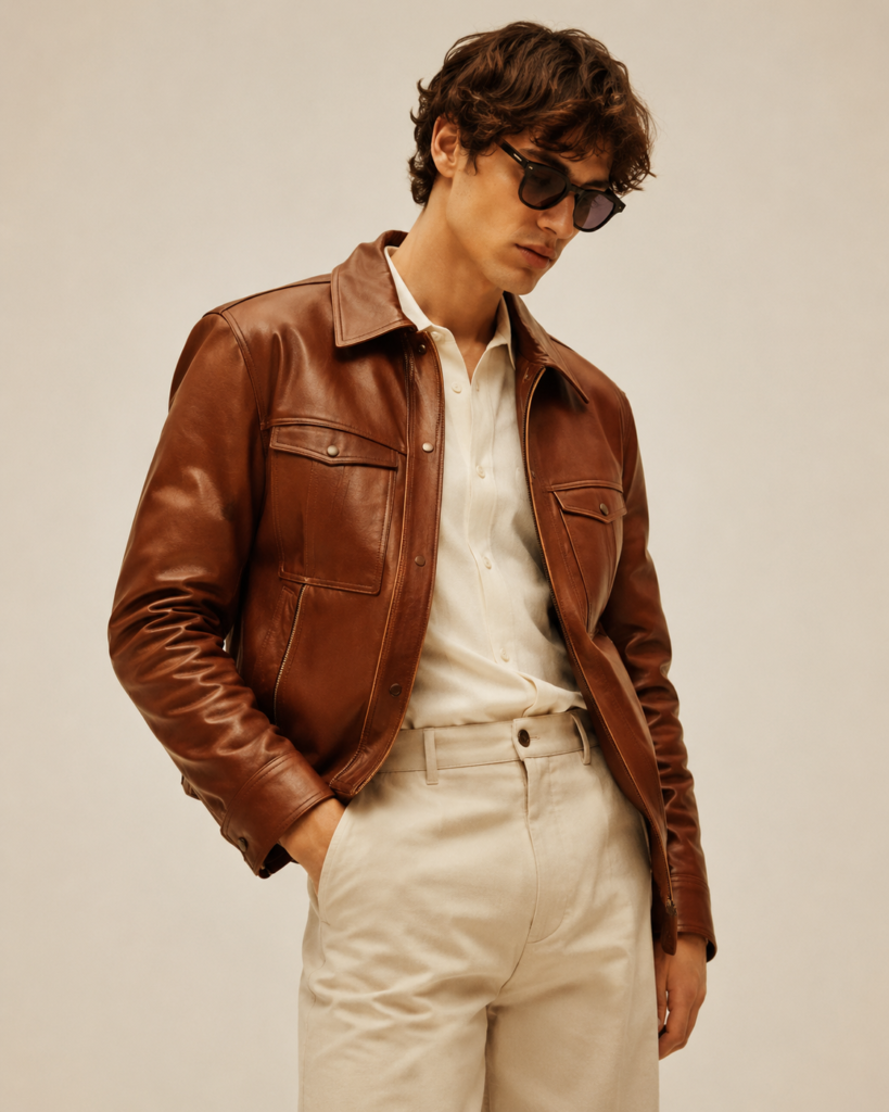 Racer leather jacket at Rally Shopping